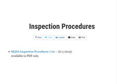 Inspection Procedures